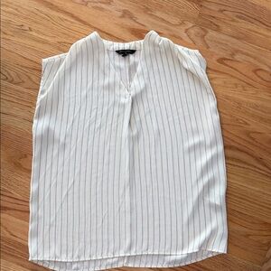 Banana Republic Off White and Black Striped Blouse